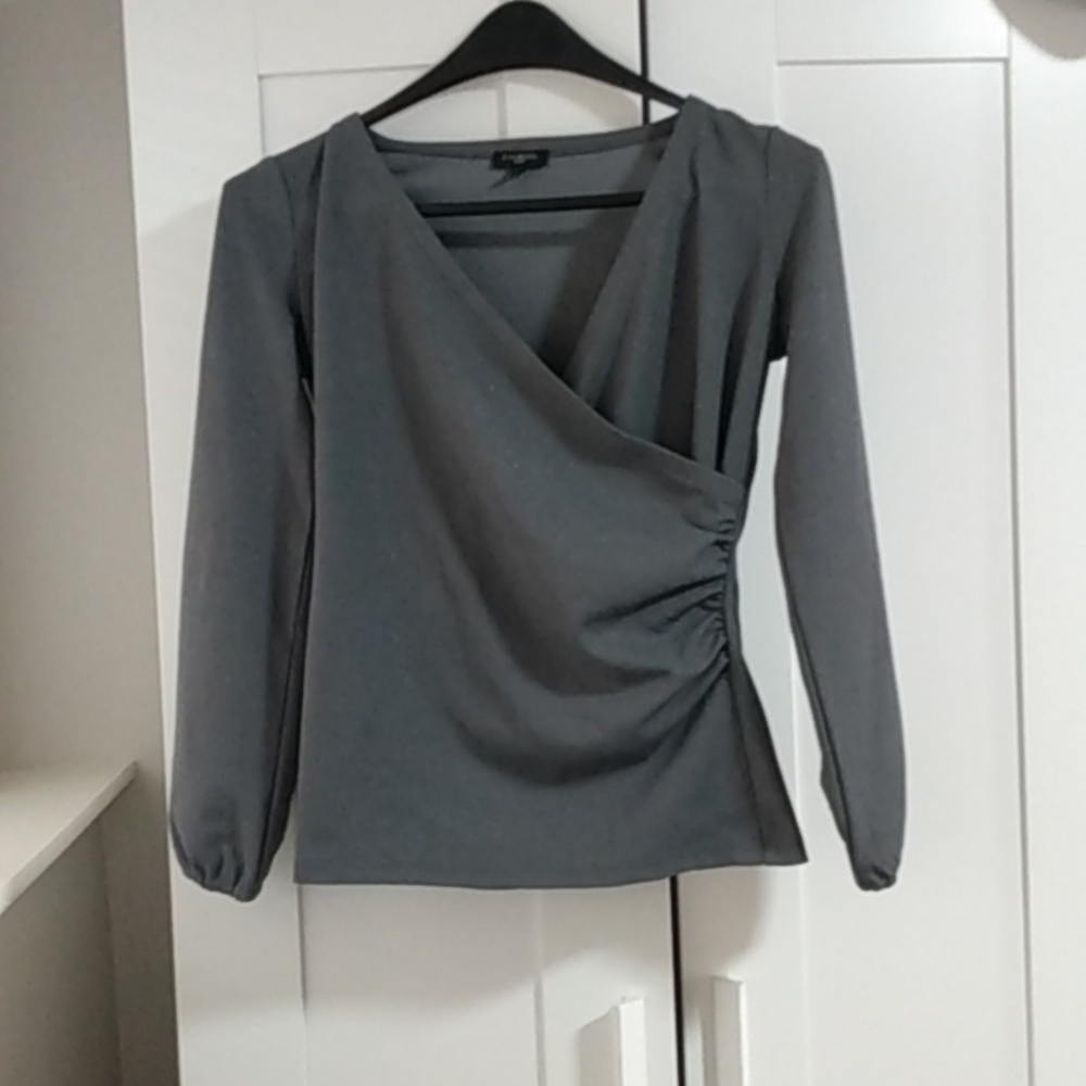 Talbots Sparkly faux wrap Top